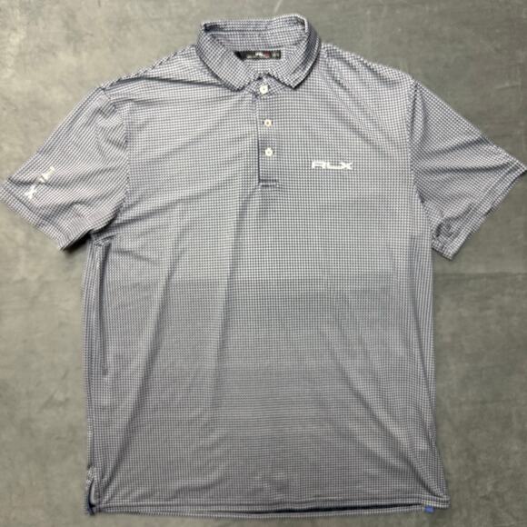 RLX Ralph Lauren Gingham Check Golf Polo Shirt Mens XL - Picture 1 of 9